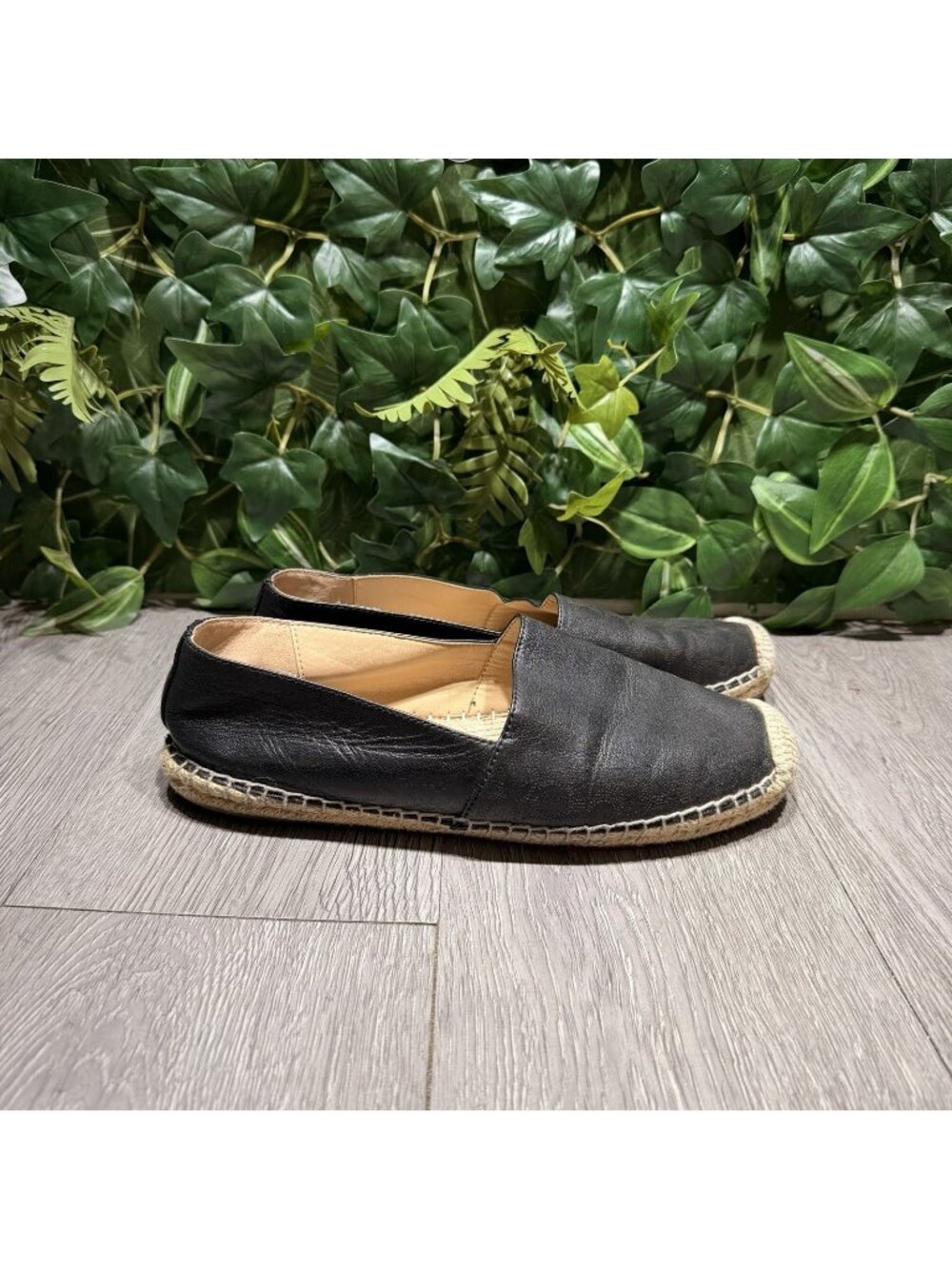 Coach Logo Espadrille’s Women's Size 8.5 Black Leather